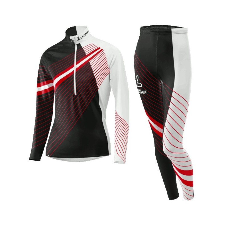 Löffler Vrouwen Langlauf ski suit WorldCup zwart-rood Löffler Vrouwen Langlauf ski suit WorldCup zwart-rood